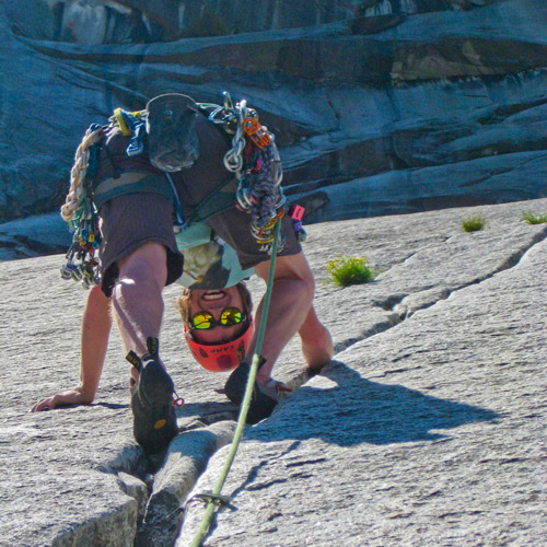 Photo of cory climbing the grack.